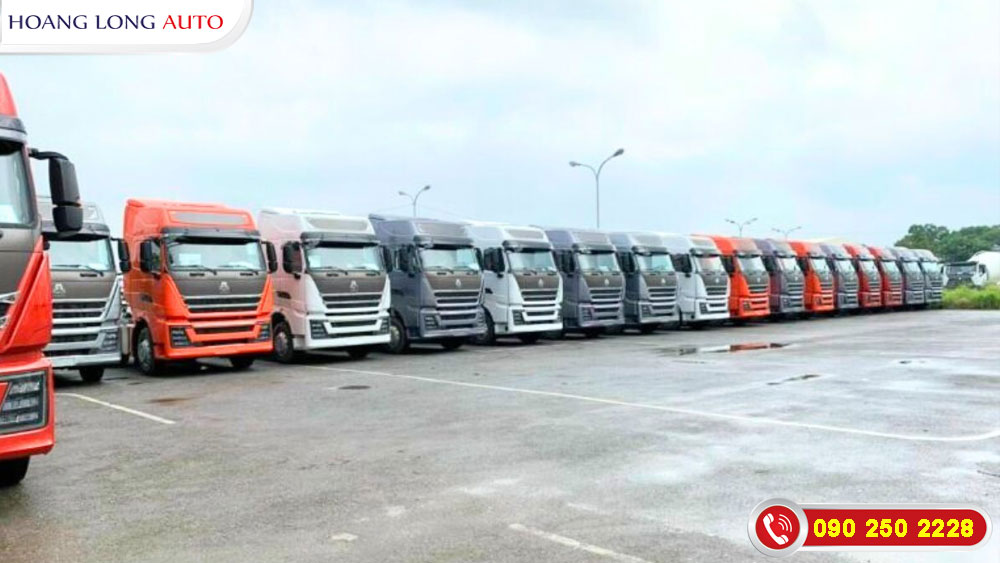 dàn xe đầu kéo Howo tại shoroom