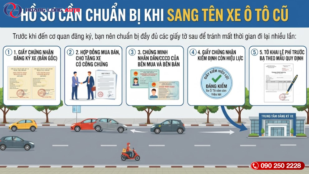 Hồ sơ cần chuẩn bị khi sang tên xe ô tô cũ